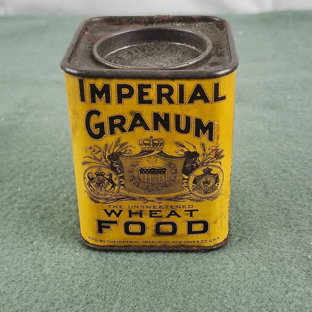 Antique IMPERIAL GRANUM Tin & Paper Label Nutritional Supplement Quack‎ Medicine
